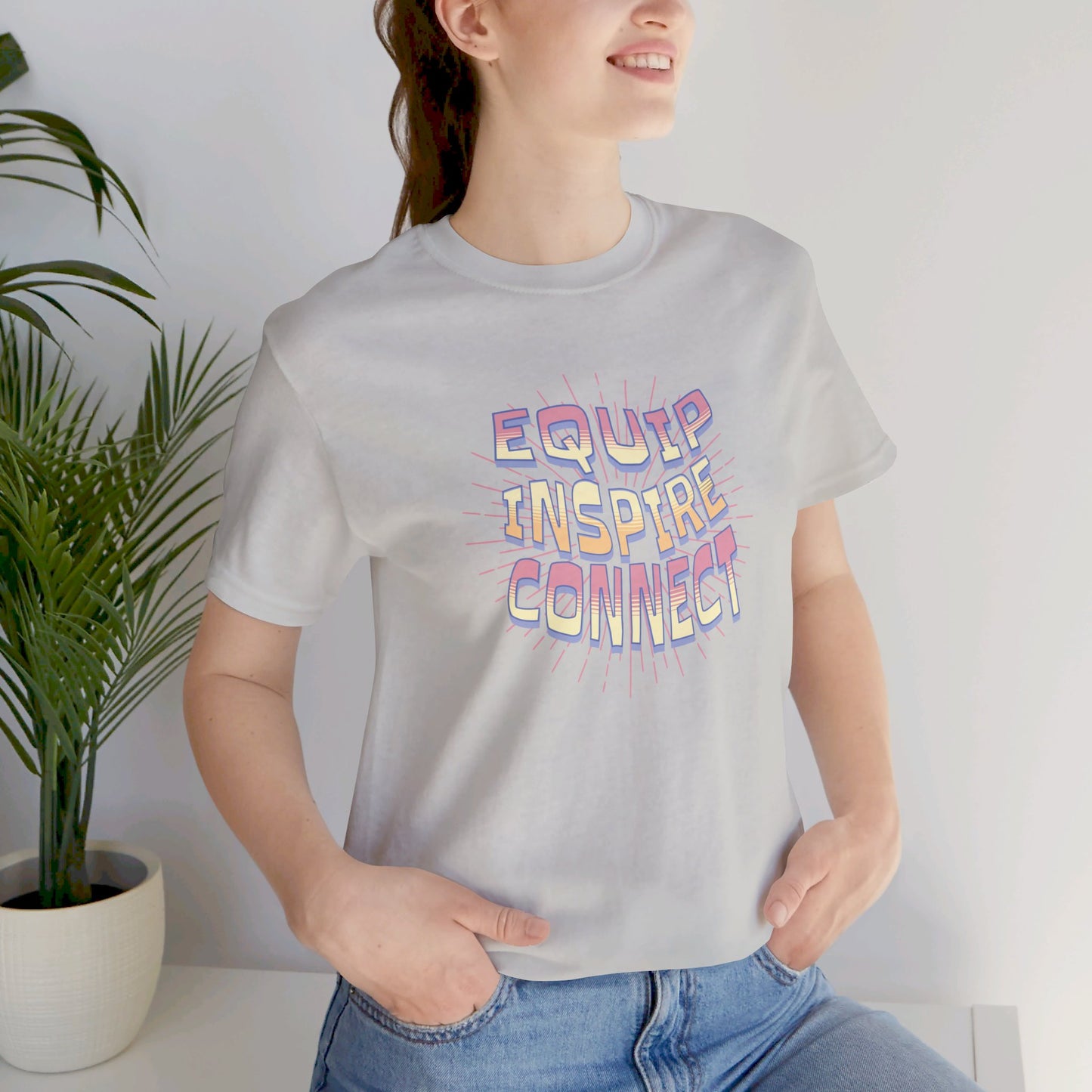 Equip, Inspire, Connect Pink Unisex T-shirt