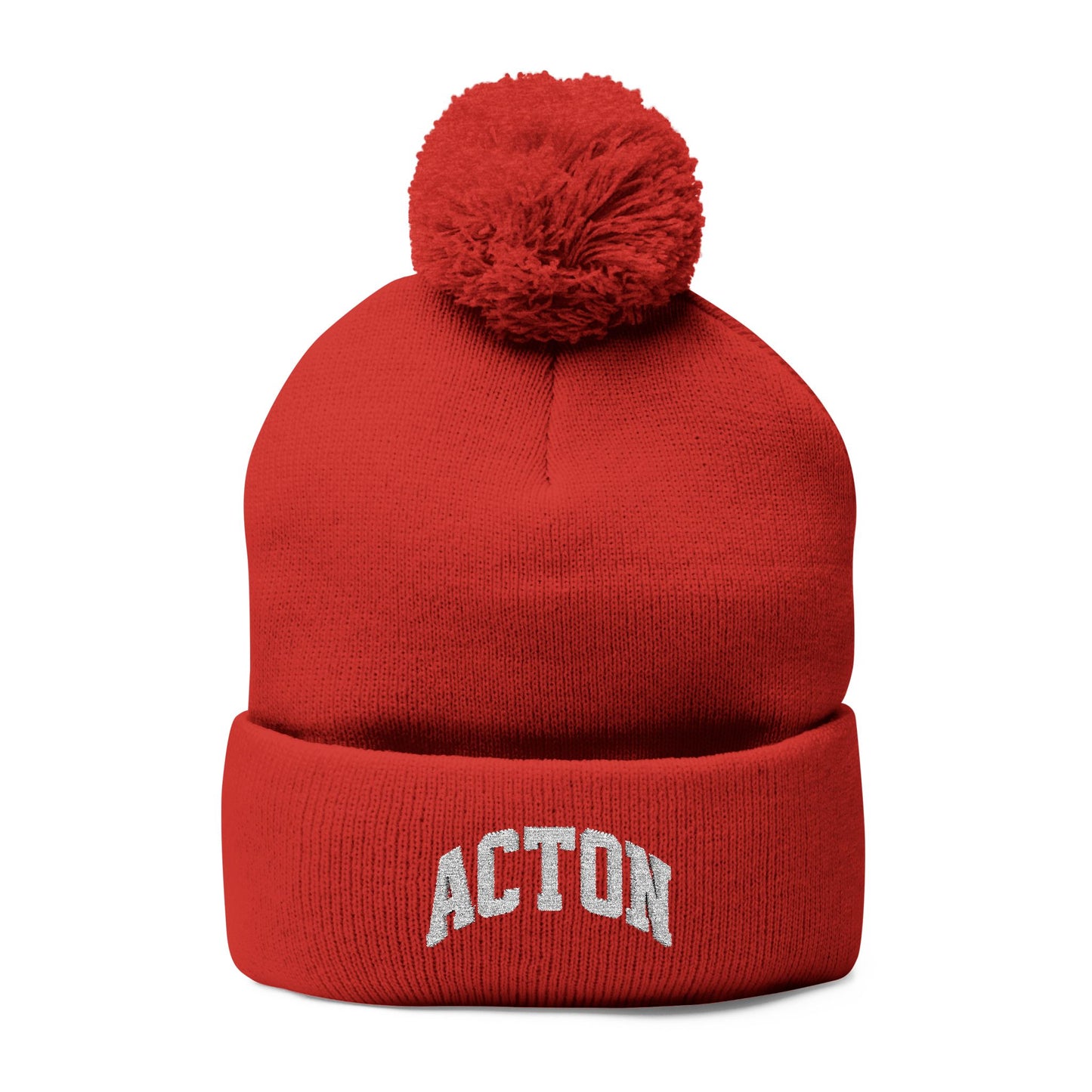 Custom Embroidered Pom-Pom Knit Cap - Cozy & Stylish Winter Hat