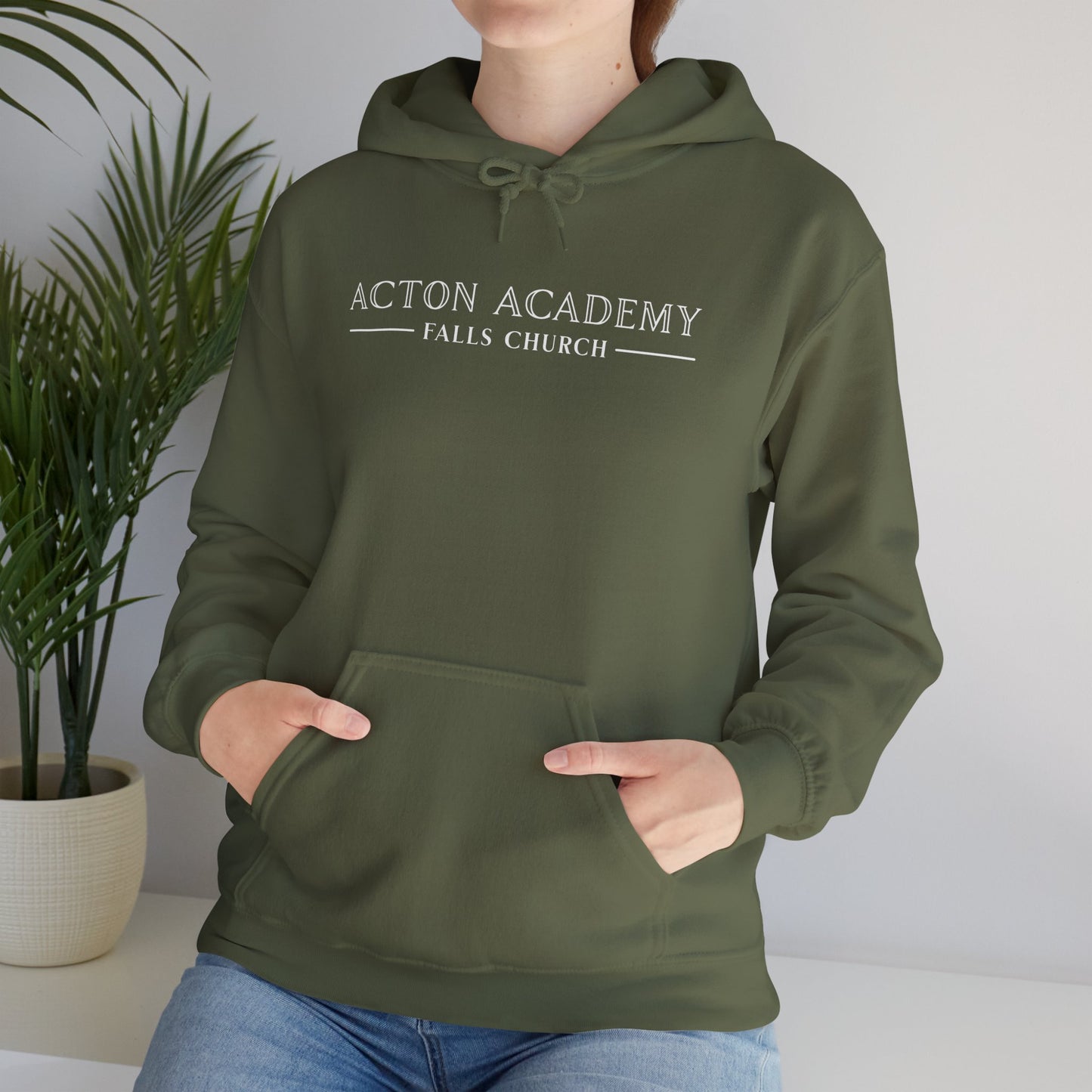Acton Academy Falls Church White Logo Unisex Hoodie