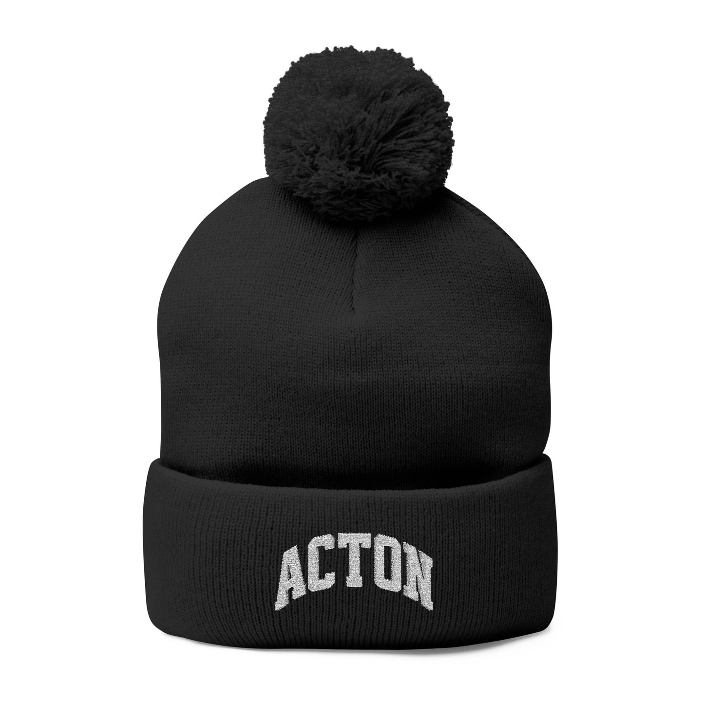 Custom Embroidered Pom-Pom Knit Cap - Cozy & Stylish Winter Hat