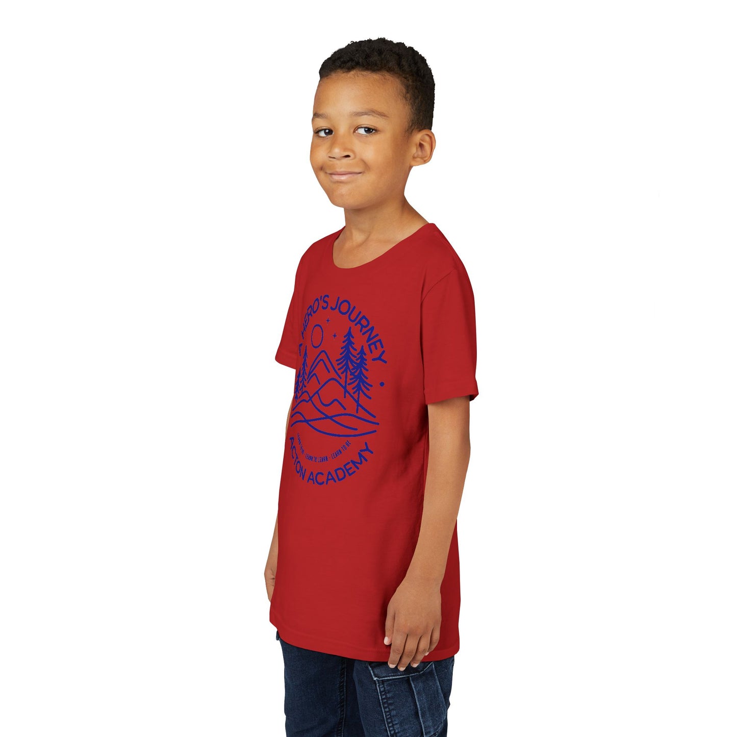 Hero's Journey Line Drawing with Acton CyFair Youth Short Sleeve Tee