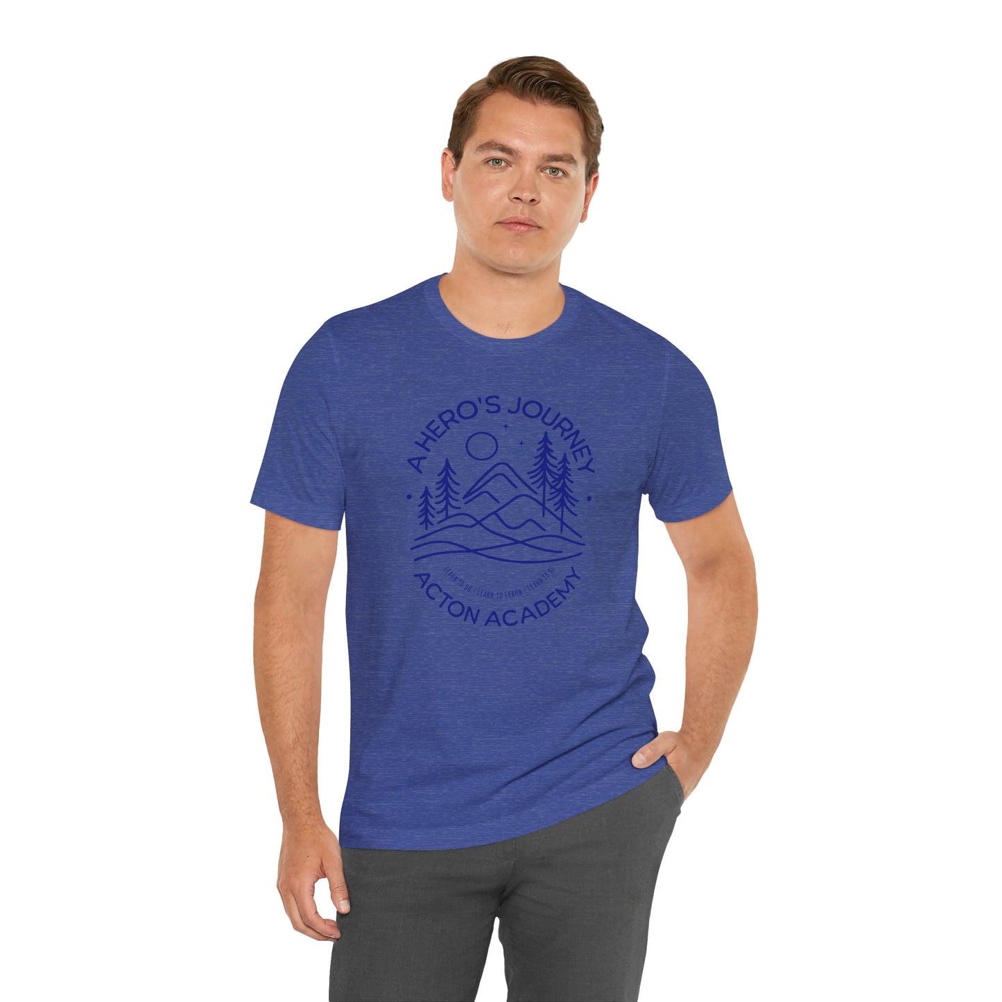 Hero's Journey Line Drawing with Acton CyFair Unisex Jersey Short Sleeve Tee