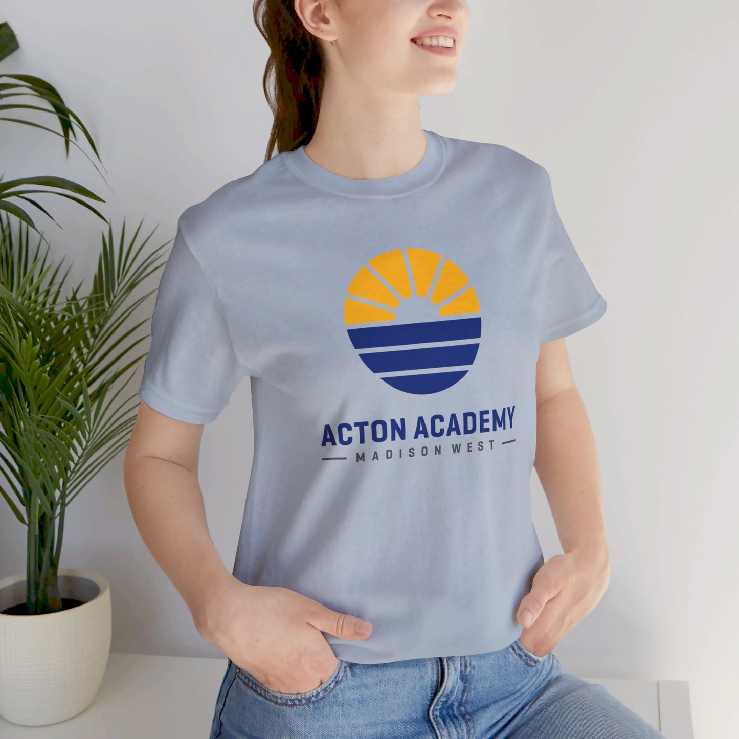 Acton Academy Madison West blue/yellow Unisex Jersey Short Sleeve Tee