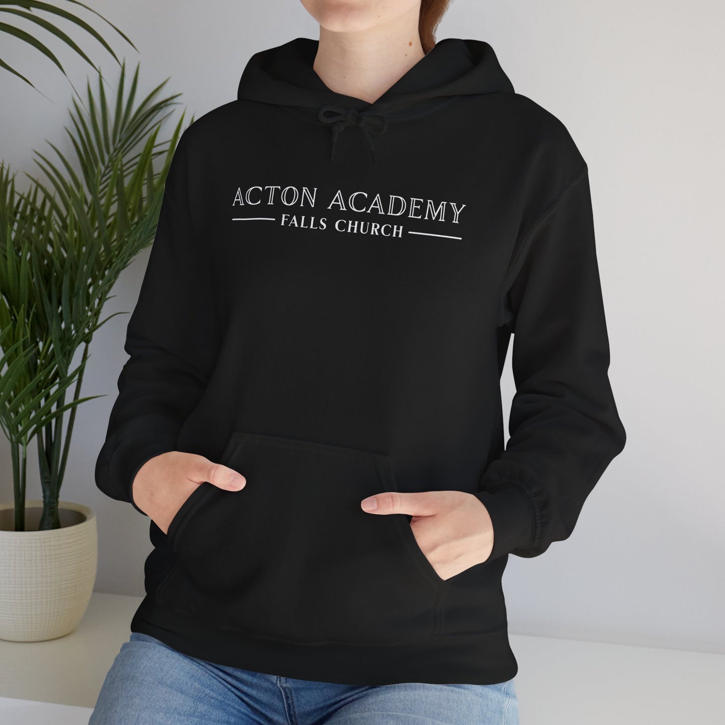 Acton Academy Falls Church White Logo Unisex Hoodie
