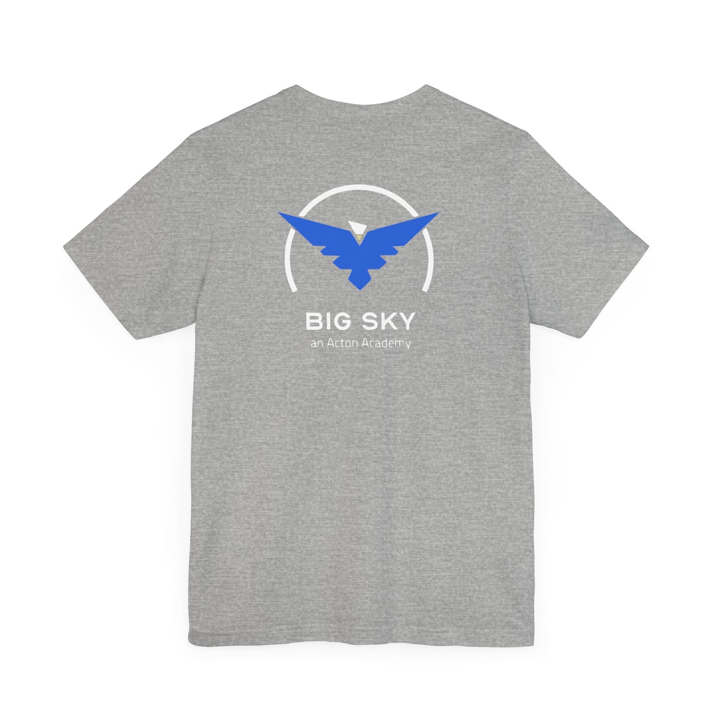Be Curious with Big Sky on back Unisex Jersey Short Sleeve Tee