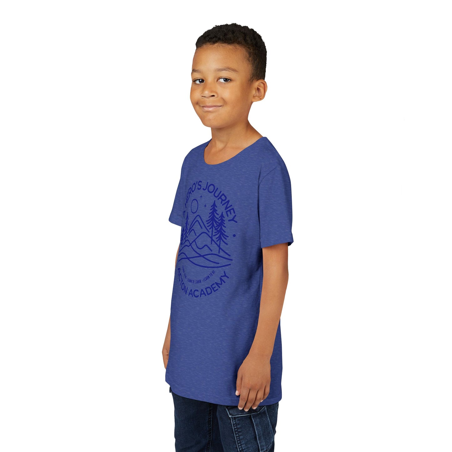 Hero's Journey Line Drawing with Acton CyFair Youth Short Sleeve Tee