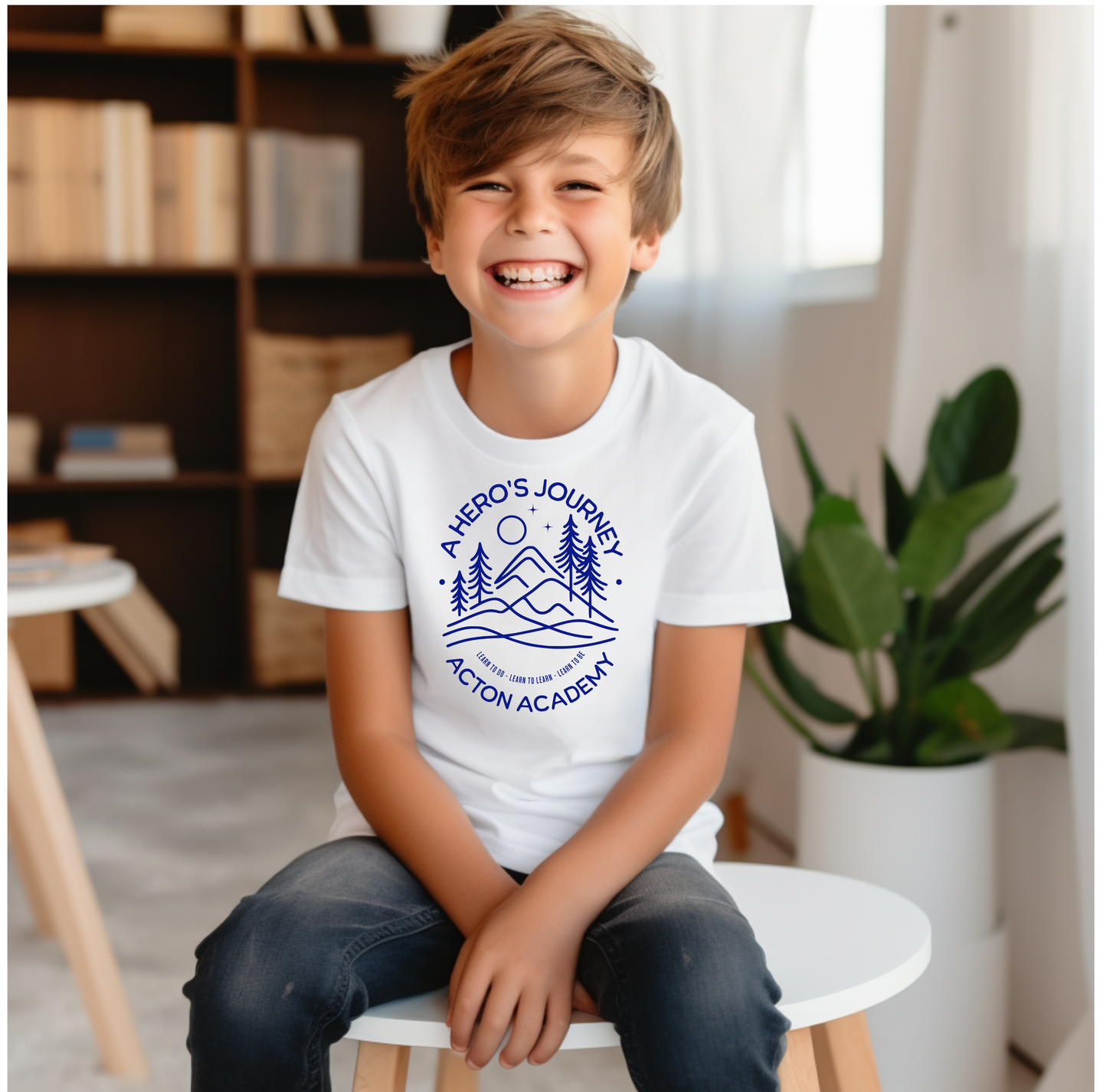 Hero's Journey Line Drawing Youth Short Sleeve Tee