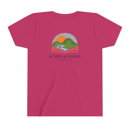 Be Curious with Blairsville logo Youth Short Sleeve Tee