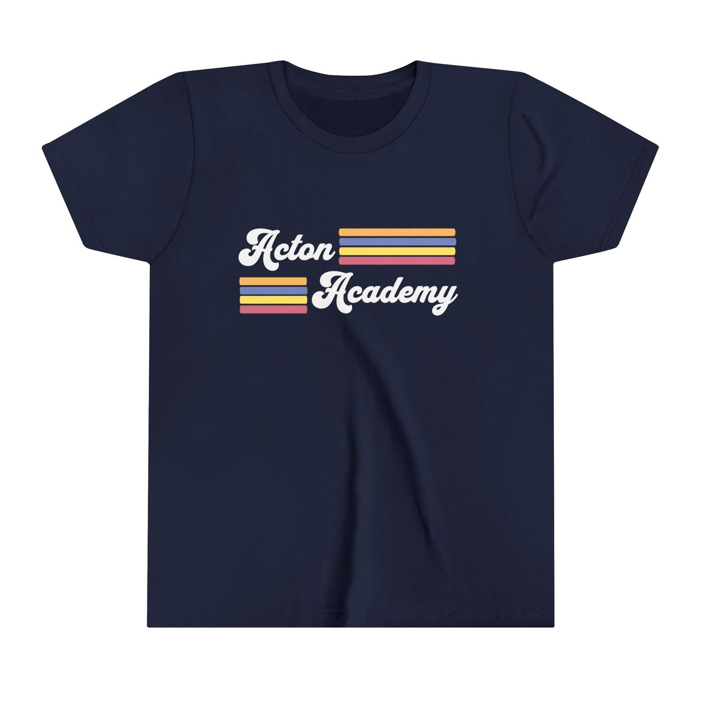 Acton Academy Orange Striped Youth Short Sleeve Tee