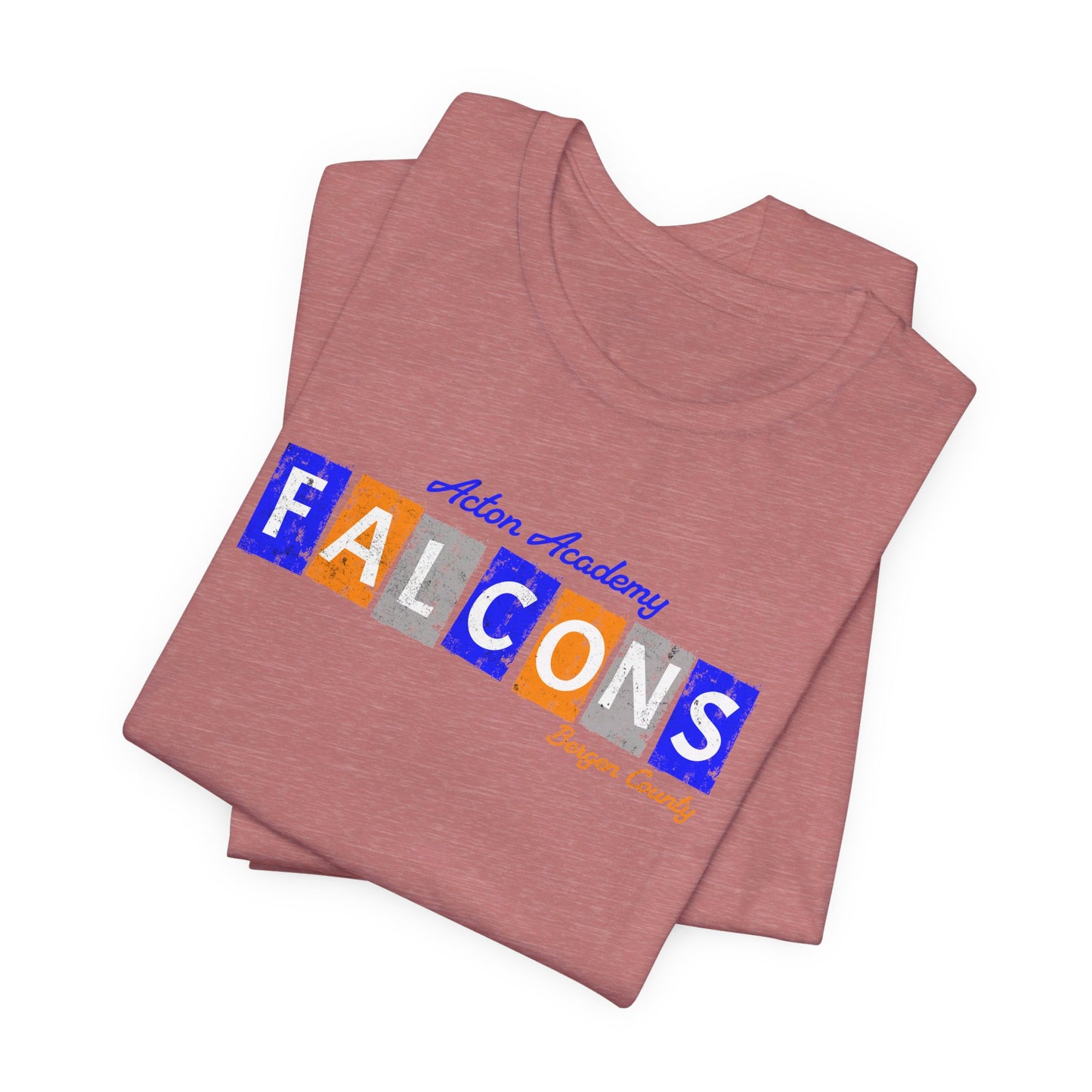 Acton Falcons Bergen Orange Block Unisex Jersey Short Sleeve Tee