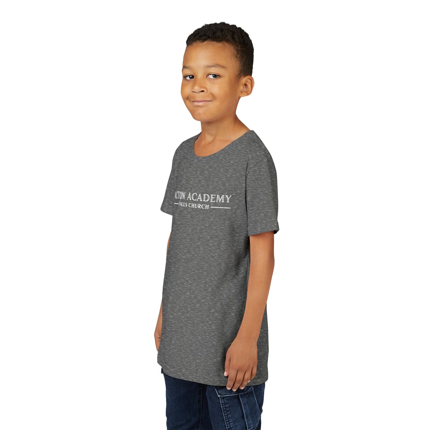 Acton Academy Falls Church White Logo Youth Tee