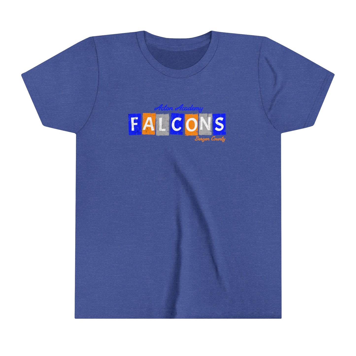 Acton Falcons Block Orange Youth Short Sleeve Tee