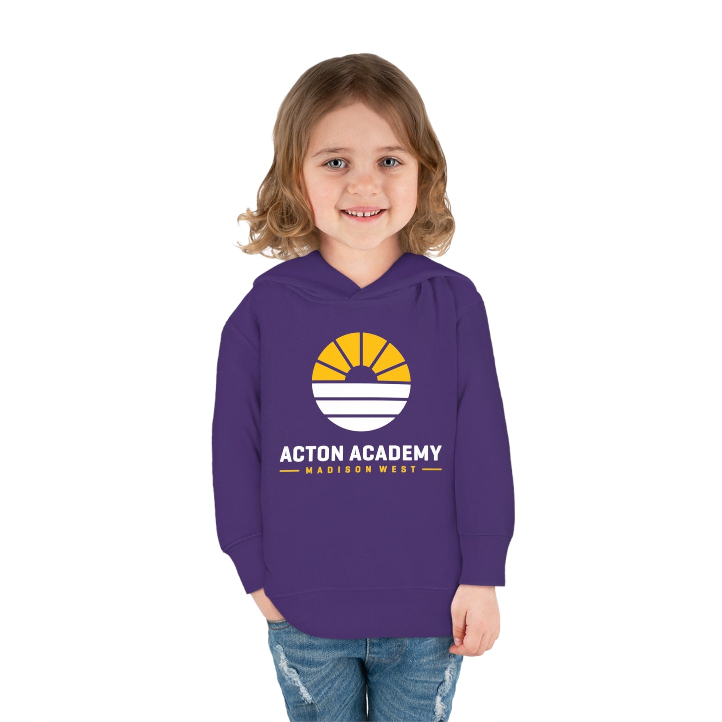 Acton Academy Madison West White Toddler Pullover Fleece Hoodie