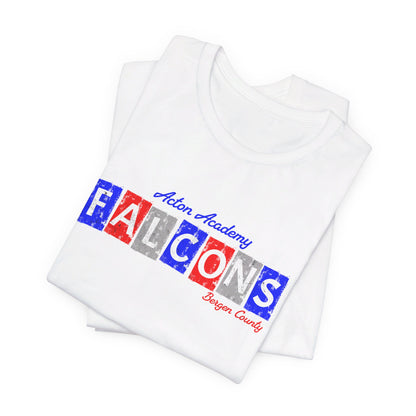 Acton Falcons Bergen Red Block Unisex Jersey Short Sleeve Tee