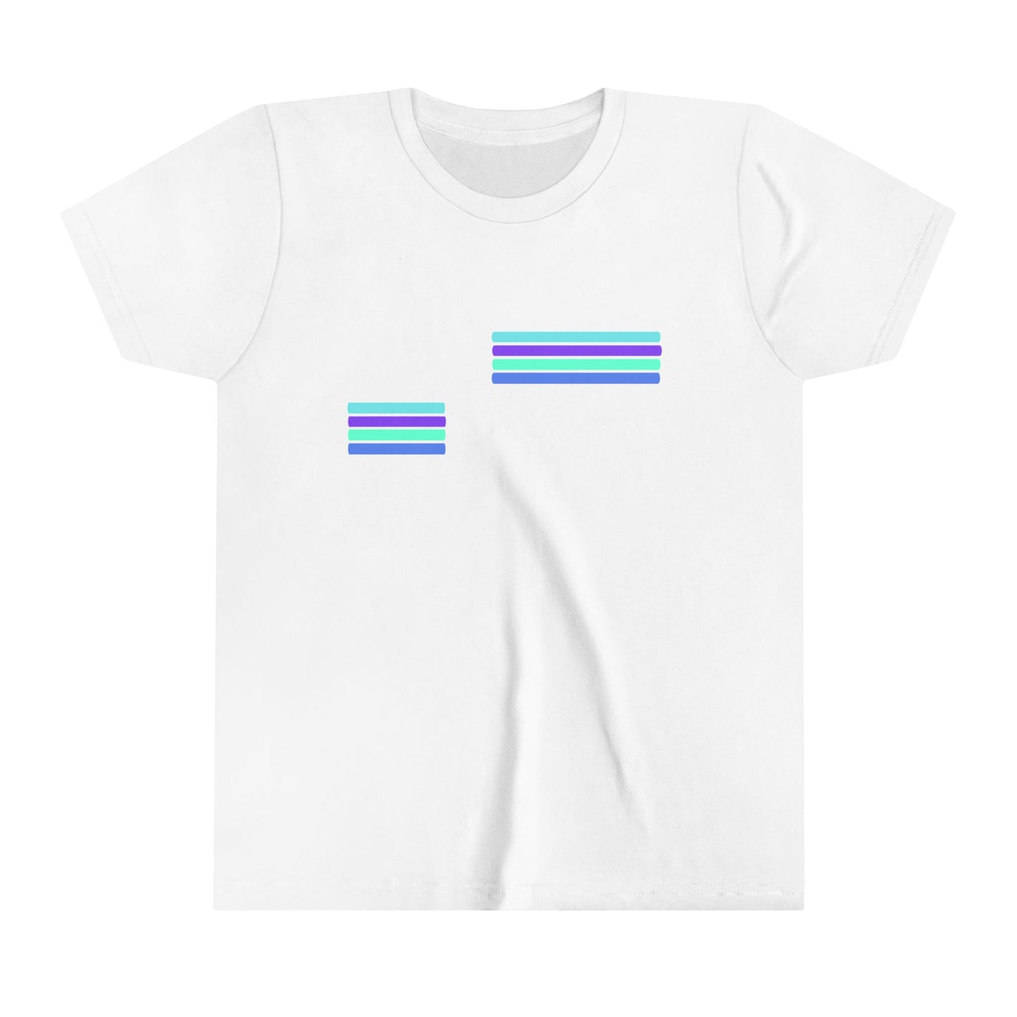 Acton Academy Aqua Striped Youth Short Sleeve Tee