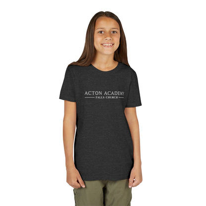 Acton Academy Falls Church White Logo Youth Tee