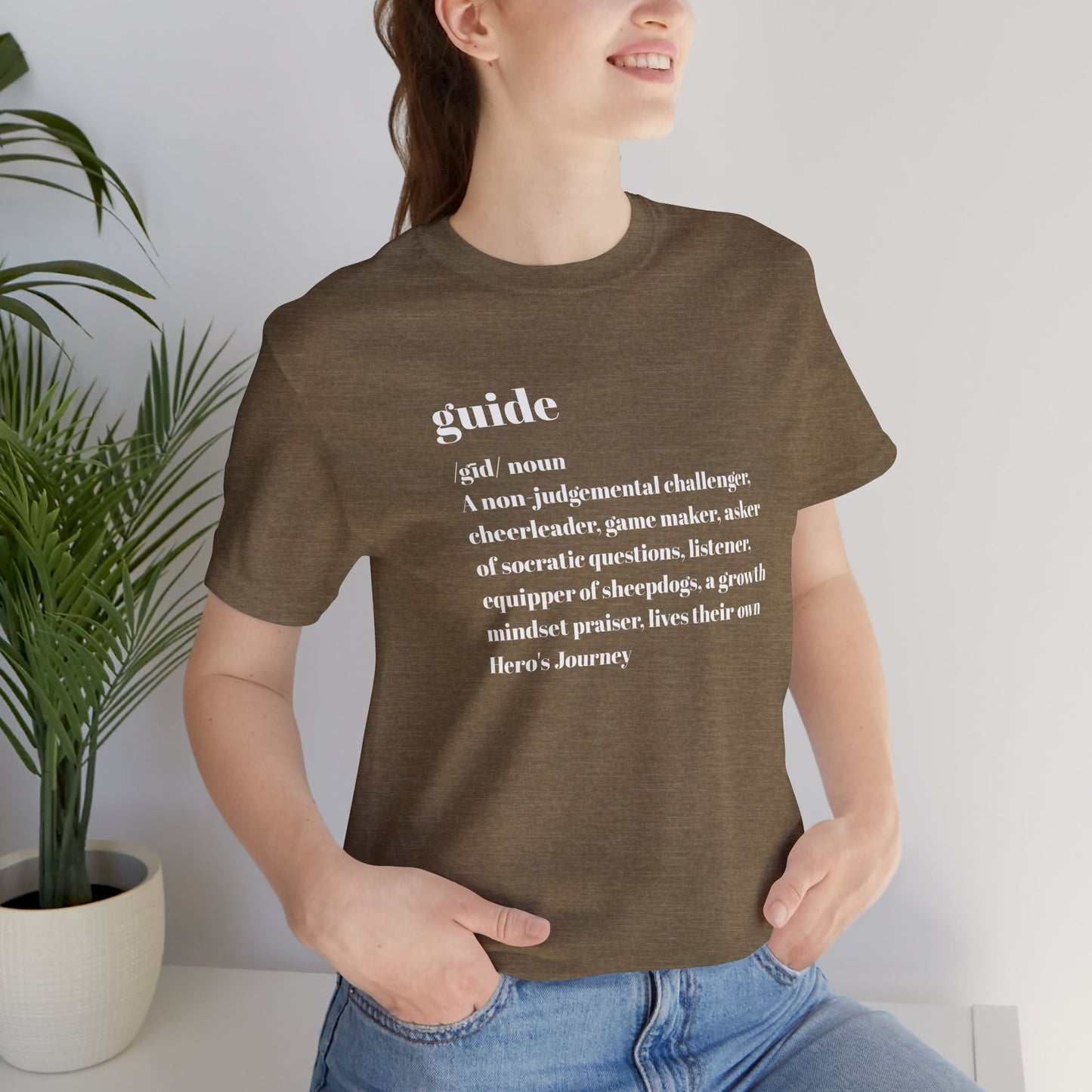 Guide Definition with Falls Church on back White Letters Unisex Jersey Short Sleeve Tee