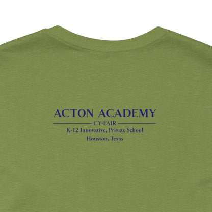 Hero's Journey Line Drawing with Acton CyFair Unisex Jersey Short Sleeve Tee