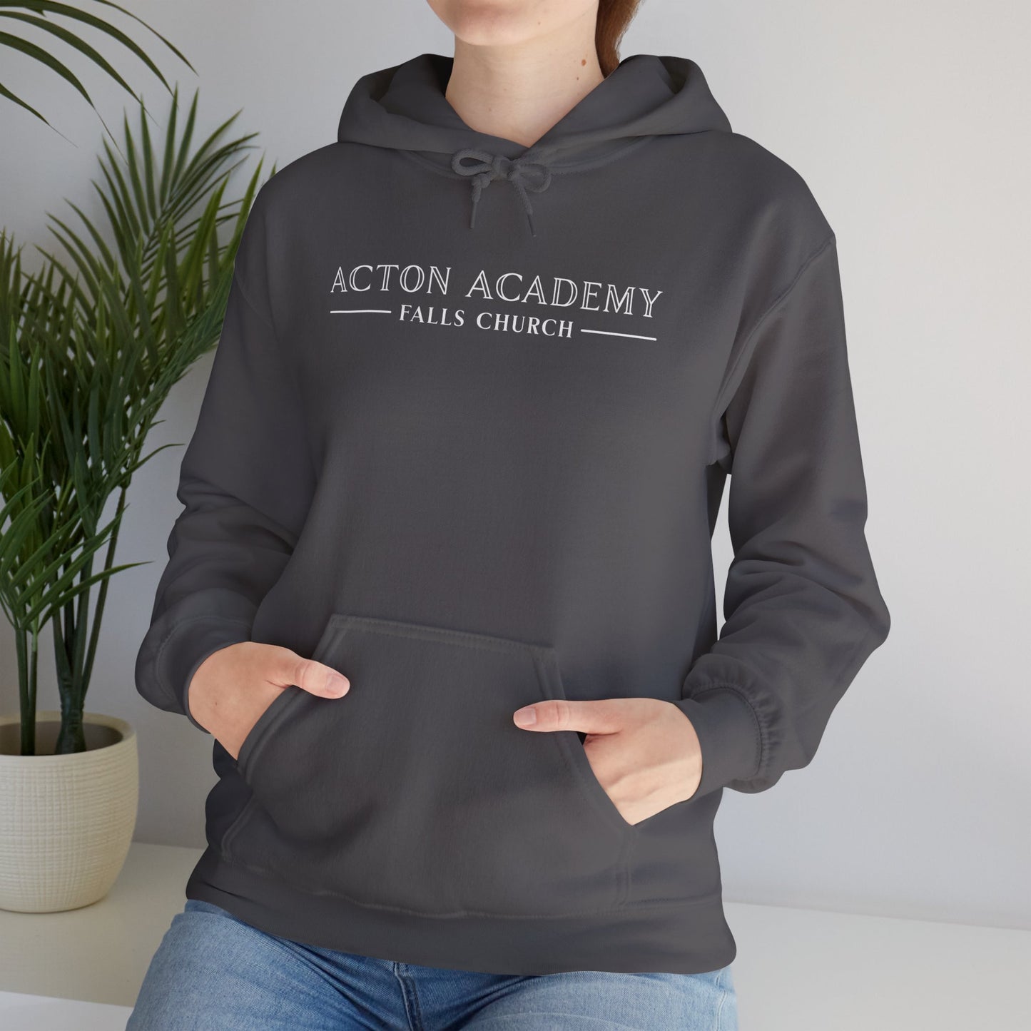 Acton Academy Falls Church White Logo Unisex Hoodie