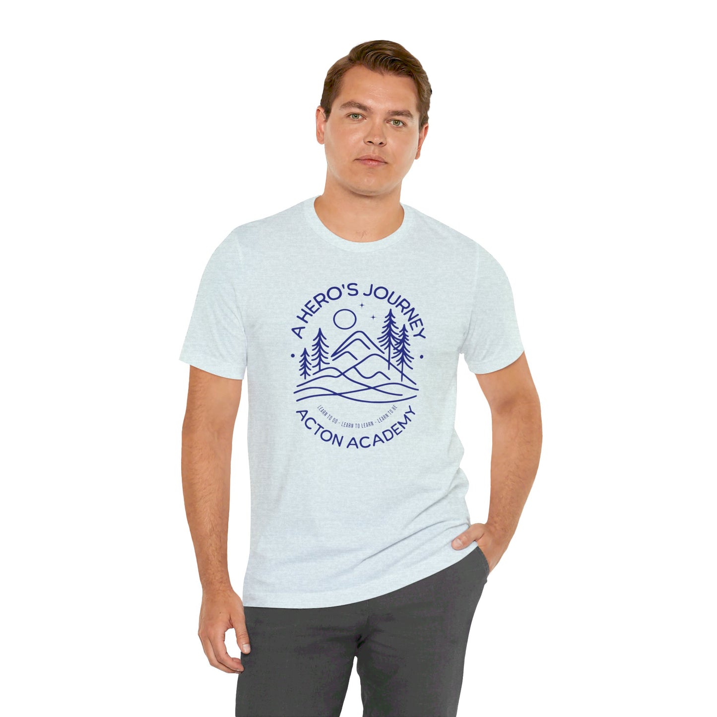 Hero's Journey Line Drawing with Madison West on back Unisex Jersey Short Sleeve Tee