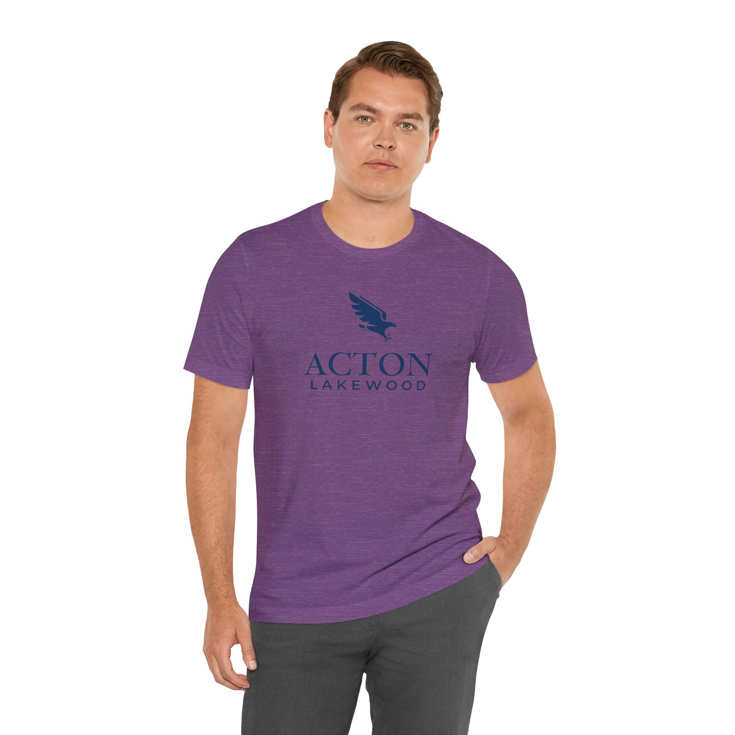 Acton Lakewood with blue logo Unisex Jersey Short Sleeve Tee