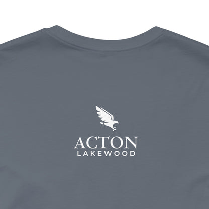 Be Curious with Acton Lakewood on back Unisex Jersey Short Sleeve Tee