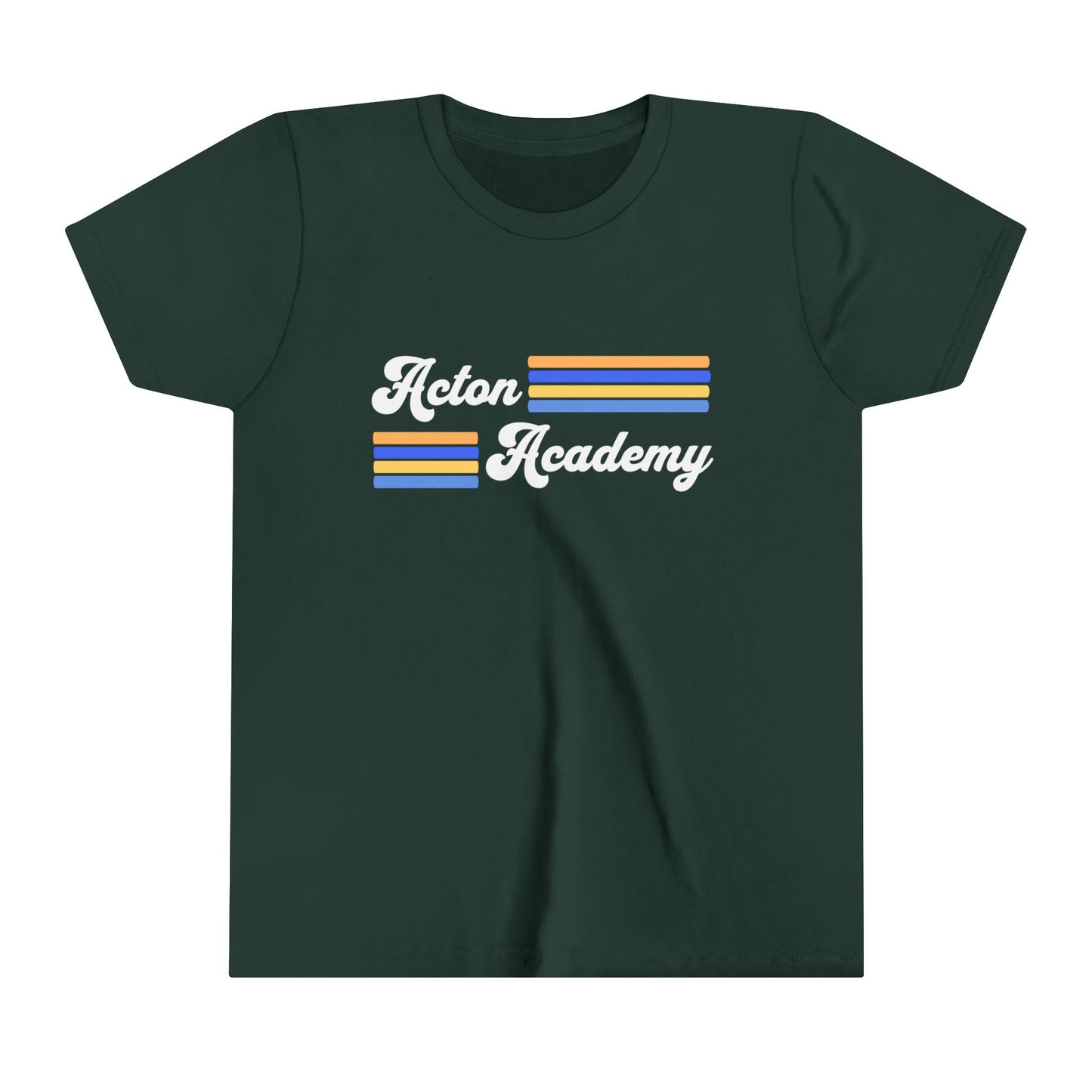 Acton Academy Blue Striped Youth Short Sleeve Tee