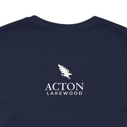 Be Curious with Acton Lakewood on back Unisex Jersey Short Sleeve Tee