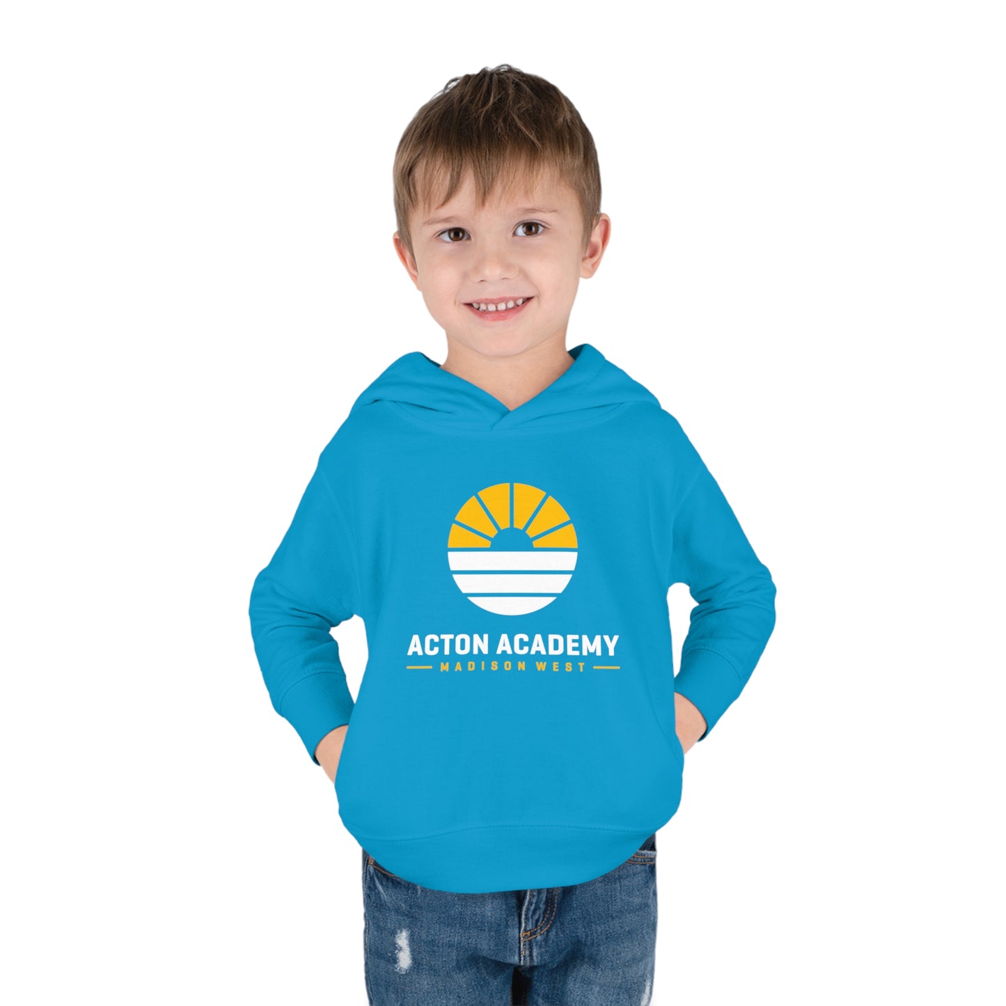 Acton Academy Madison West White Toddler Pullover Fleece Hoodie