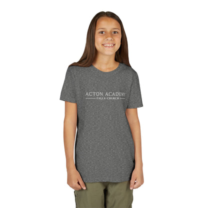Acton Academy Falls Church White Logo Youth Tee