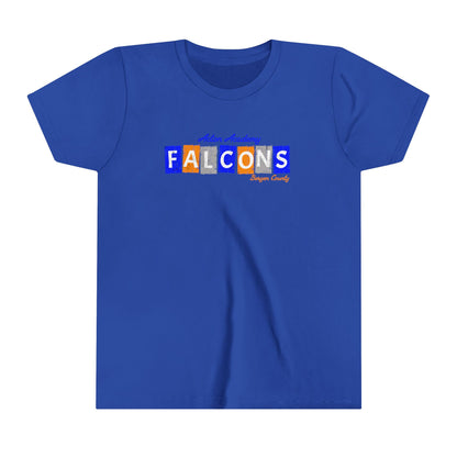 Acton Falcons Block Orange Youth Short Sleeve Tee