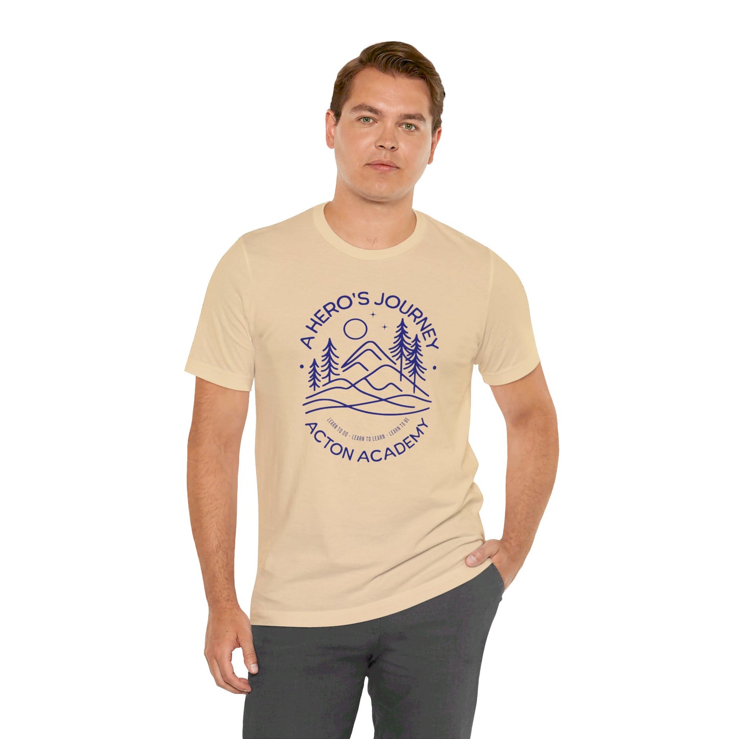 Hero's Journey Line Drawing with Madison West on back Unisex Jersey Short Sleeve Tee