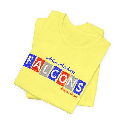 Acton Falcons Bergen Red Block Unisex Jersey Short Sleeve Tee