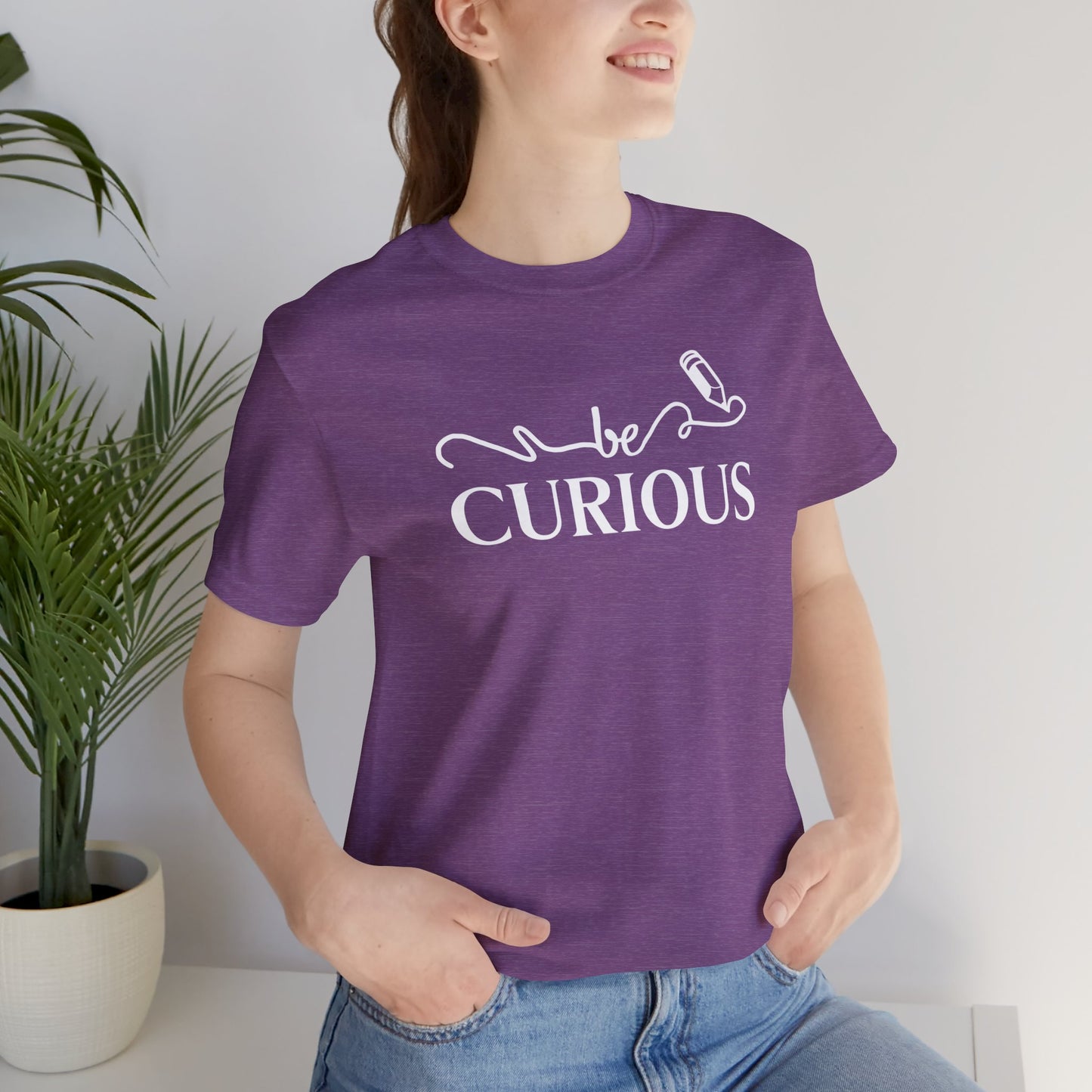 Be Curious with Acton Lakewood on back Unisex Jersey Short Sleeve Tee