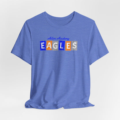 Acton Eagles Block letters Orange Unisex Jersey Short Sleeve Tee