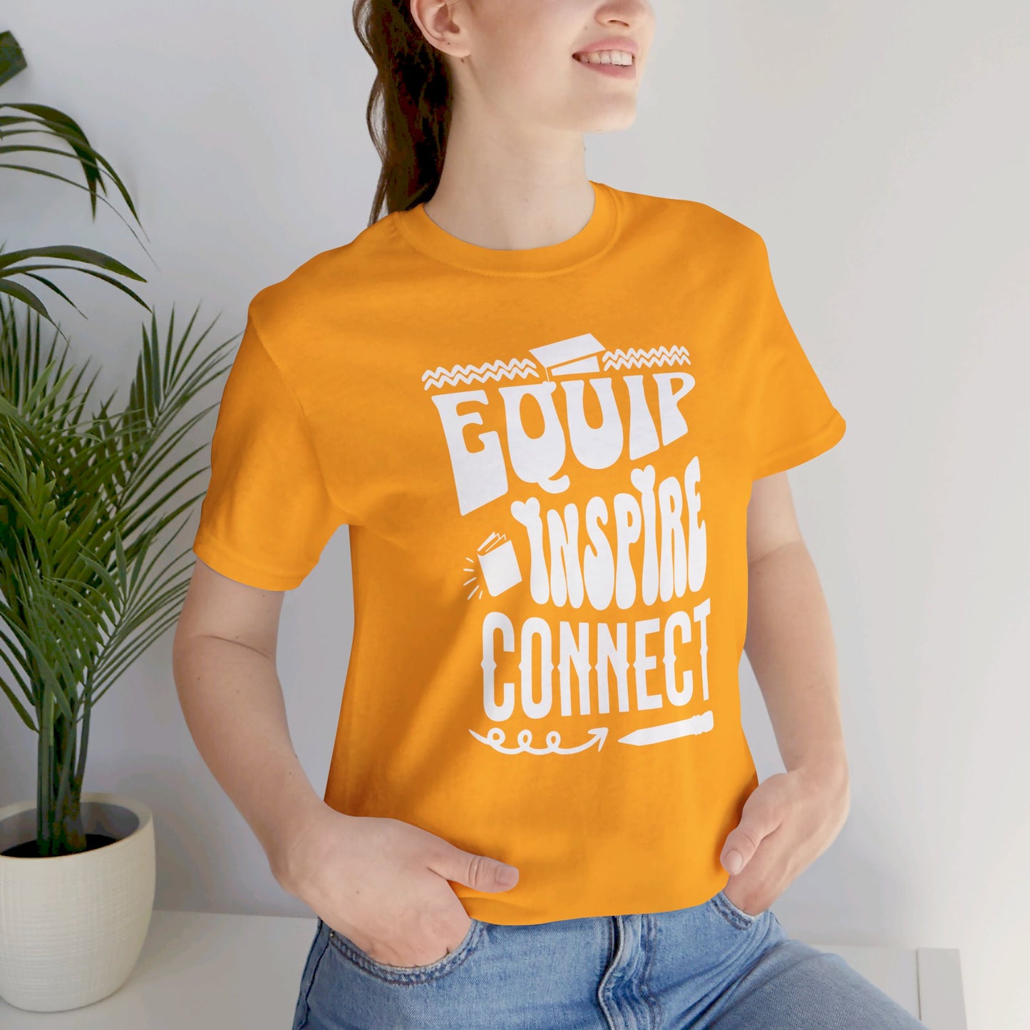 Equip, Inspire, Connect, Unisex Jersey Short Sleeve Tee