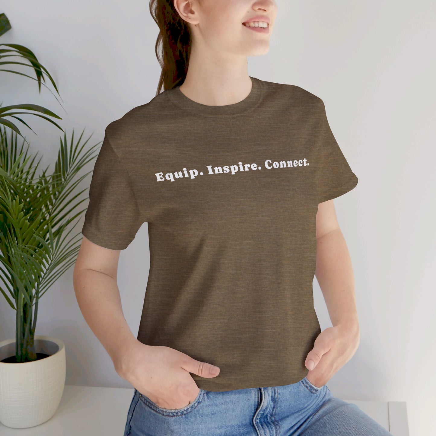 Equip, Inspire, Connect Unisex Jersey Short Sleeve Tee