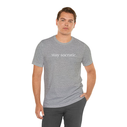 Stay Socratic with Falls Church on back Unisex Jersey Short Sleeve Tee