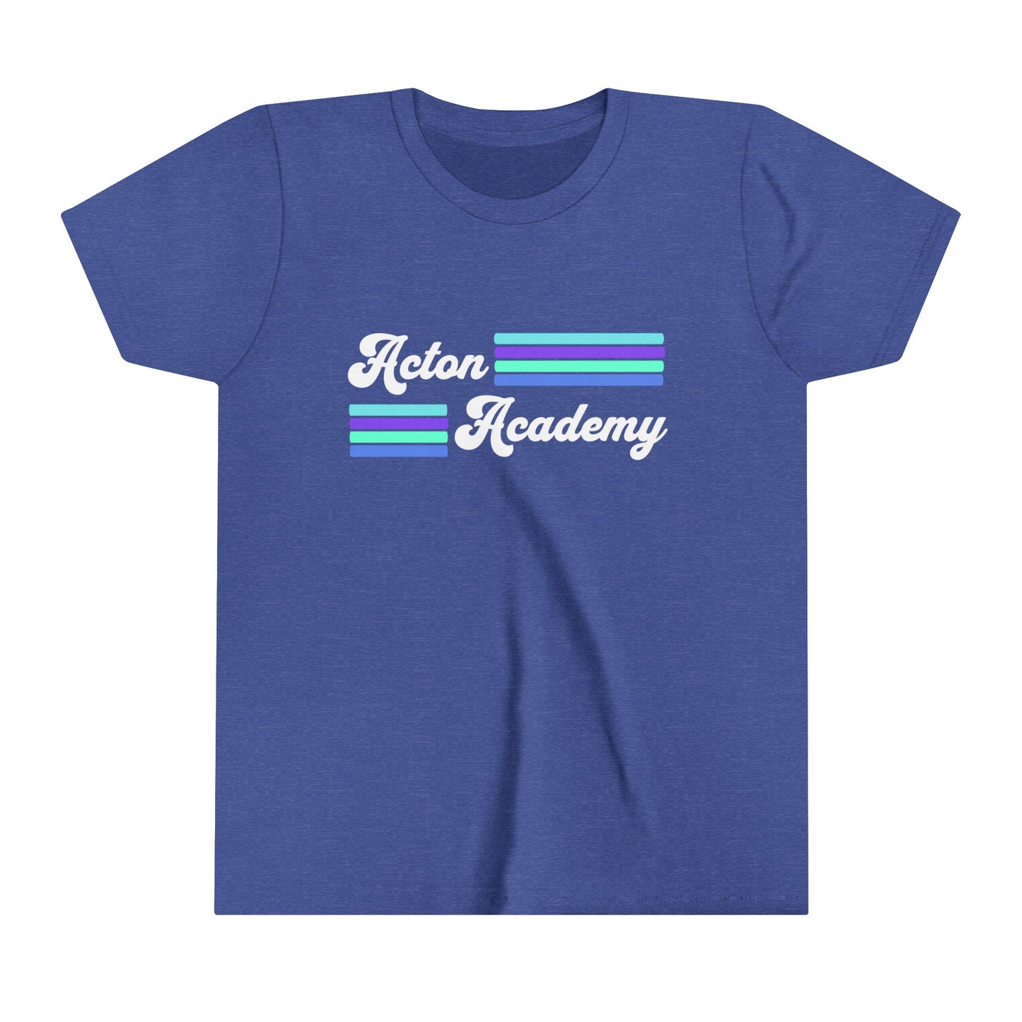 Acton Academy Aqua Striped Youth Short Sleeve Tee