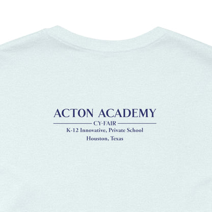 Hero's Journey Line Drawing with Acton CyFair Unisex Jersey Short Sleeve Tee