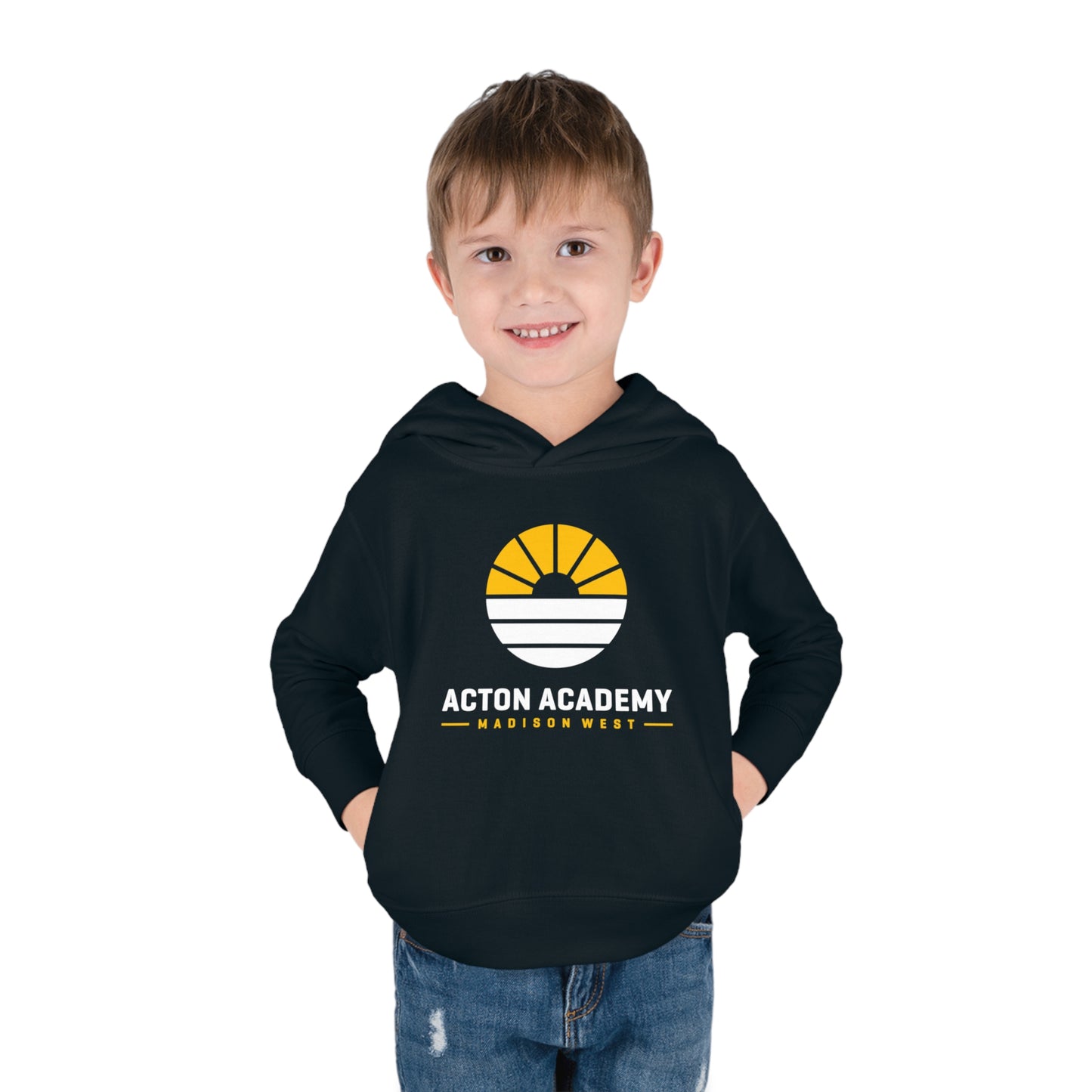 Acton Academy Madison West White Toddler Pullover Fleece Hoodie