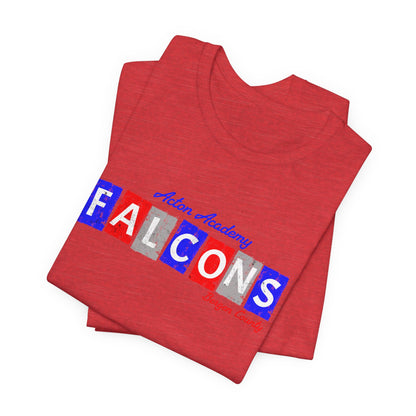 Acton Falcons Bergen Red Block Unisex Jersey Short Sleeve Tee