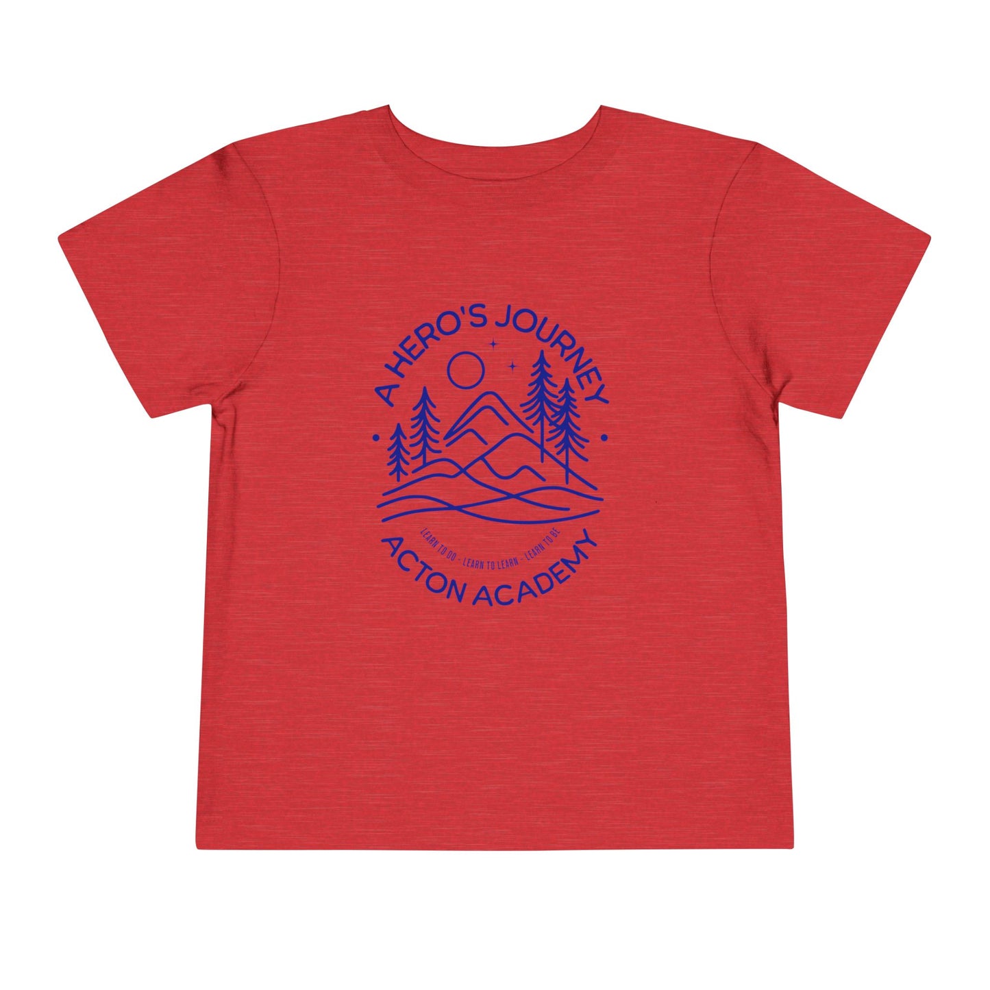 Hero's Journey Line Drawing with Acton Lakewood on back Toddler Short Sleeve Tee