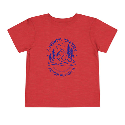 Hero's Journey Line Drawing with Acton Lakewood on back Toddler Short Sleeve Tee