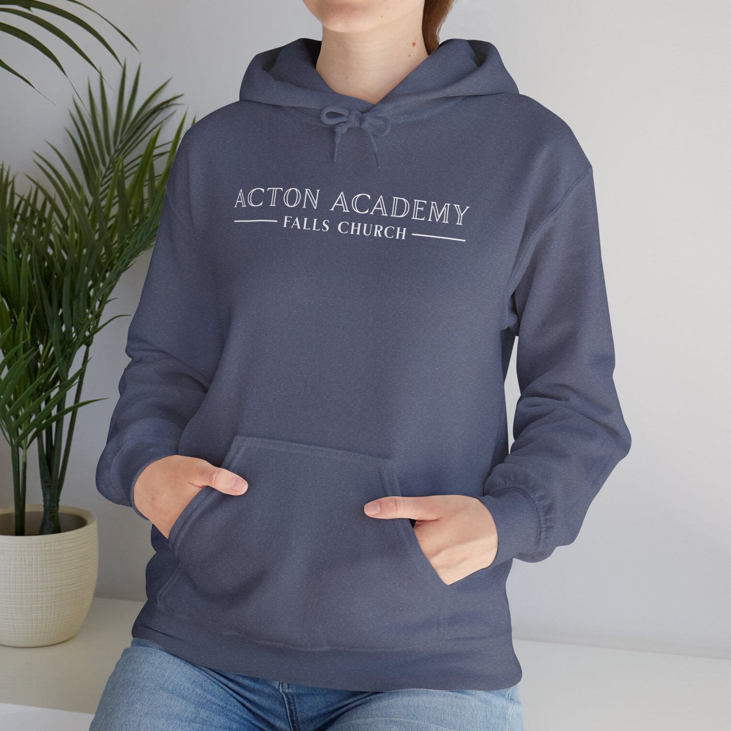Acton Academy Falls Church White Logo Unisex Hoodie