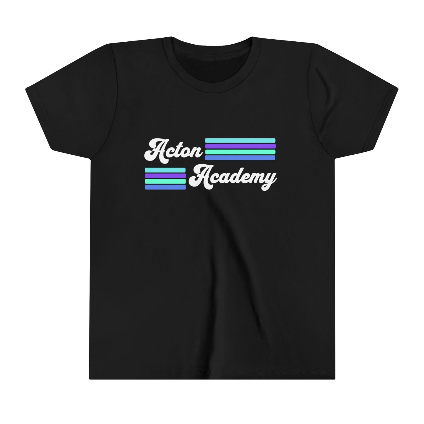 Acton Academy Aqua Striped Youth Short Sleeve Tee