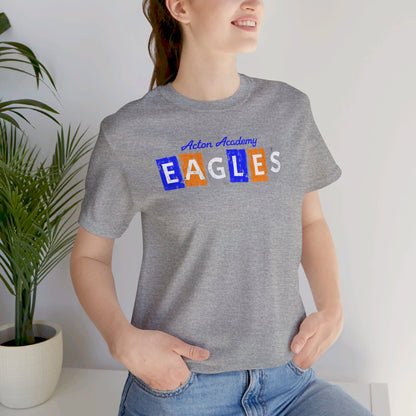 Acton Eagles Block letters Orange Unisex Jersey Short Sleeve Tee