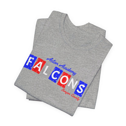 Acton Falcons Bergen Red Block Unisex Jersey Short Sleeve Tee