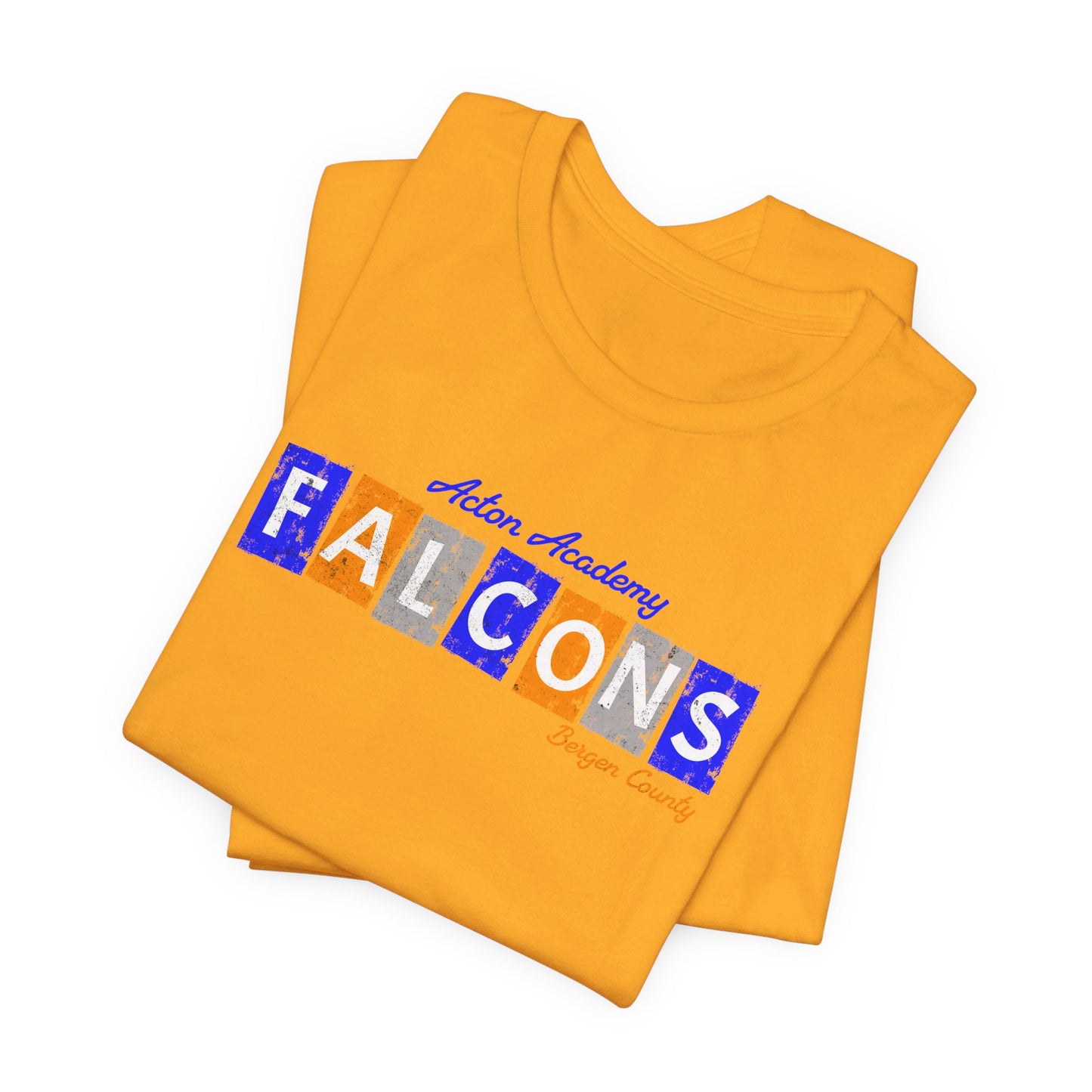 Acton Falcons Bergen Orange Block Unisex Jersey Short Sleeve Tee