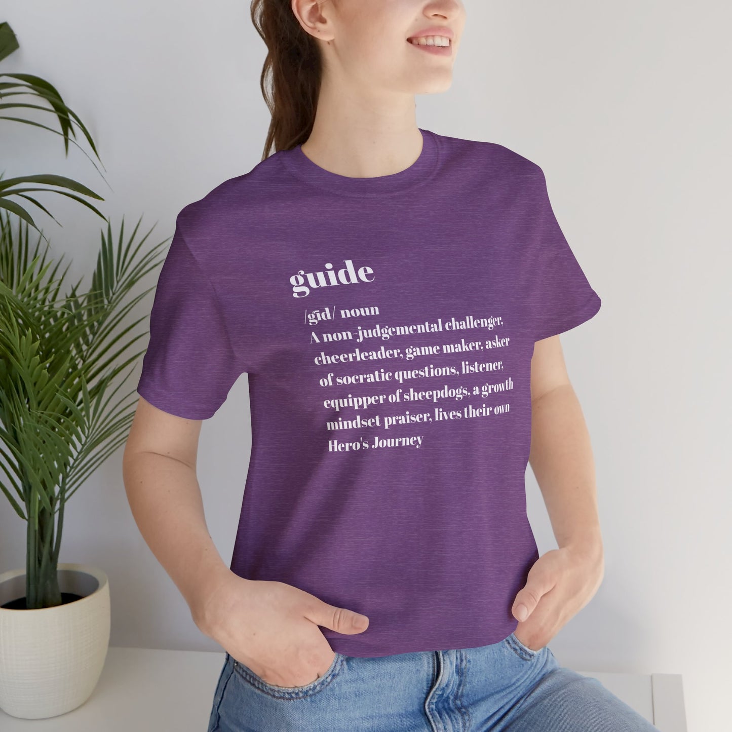 Guide Definition with Falls Church on back White Letters Unisex Jersey Short Sleeve Tee